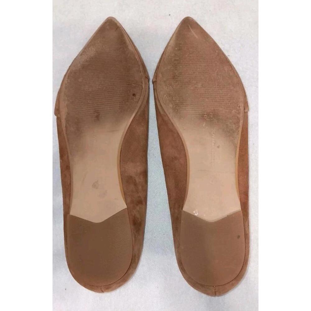 EUC Brown Crown Vintage Noelle Pointed Toe Flats Womens Size 7 Faux Suede... - Picture 8 of 8